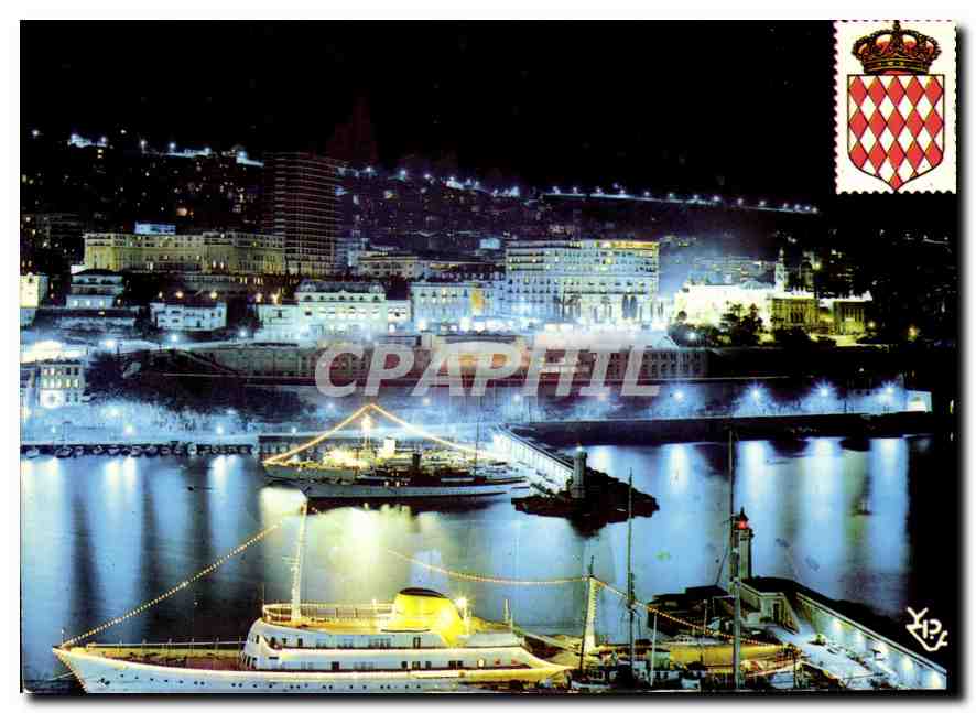 Port de Monte-Carlo — Nuit — Éditions Y.P.A. - Bd André de NICE