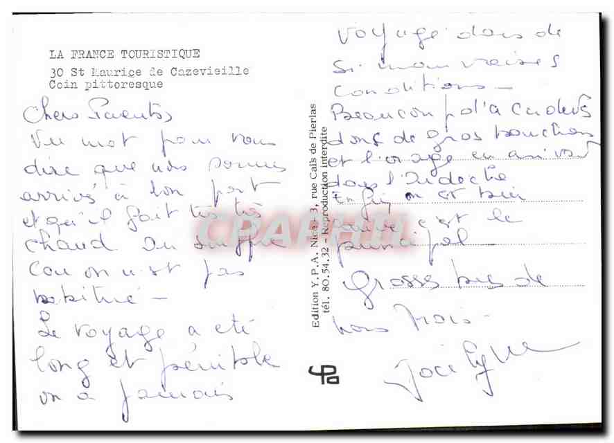CPM La France Touristique St Laurice de Cazevieille Coin pittoresque  — Rückseite