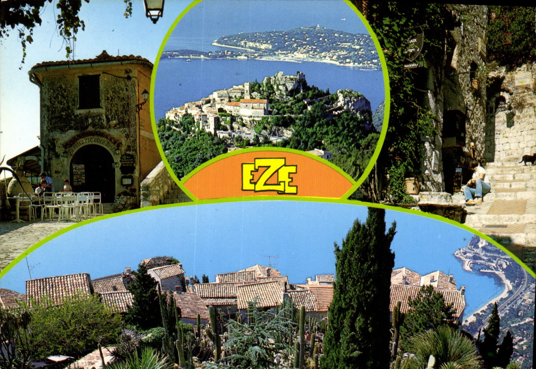 Eze — Vue des toits - Entrée du Village — Éditions M.J.R.E. Menton
