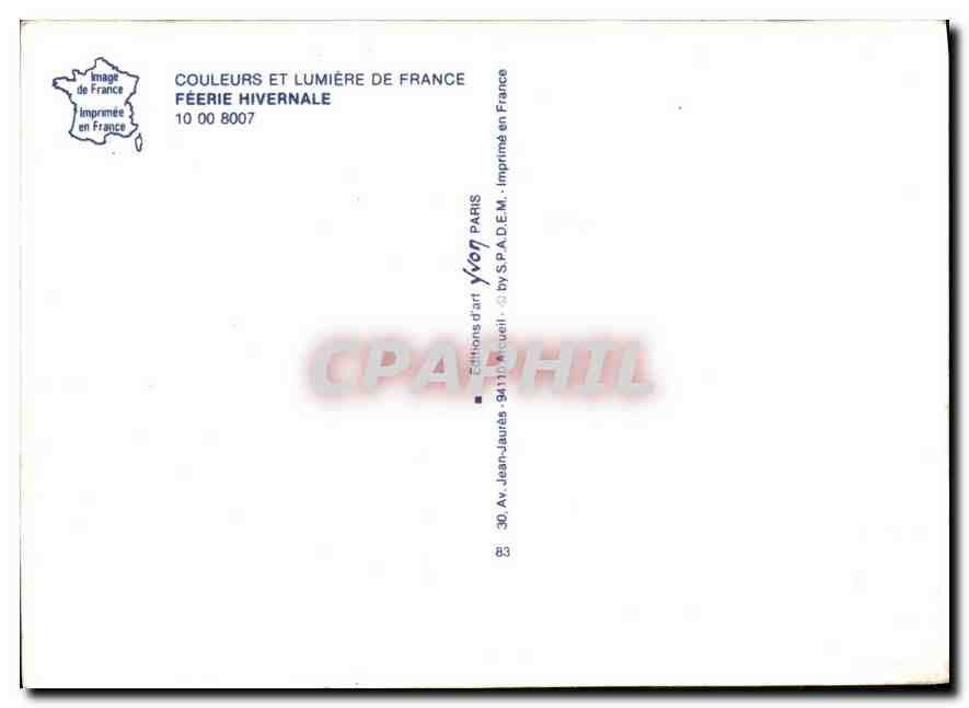 Paysage hivernal enneigé — Éditions d'art Yvon — n° 10 00 8007 — Verso
