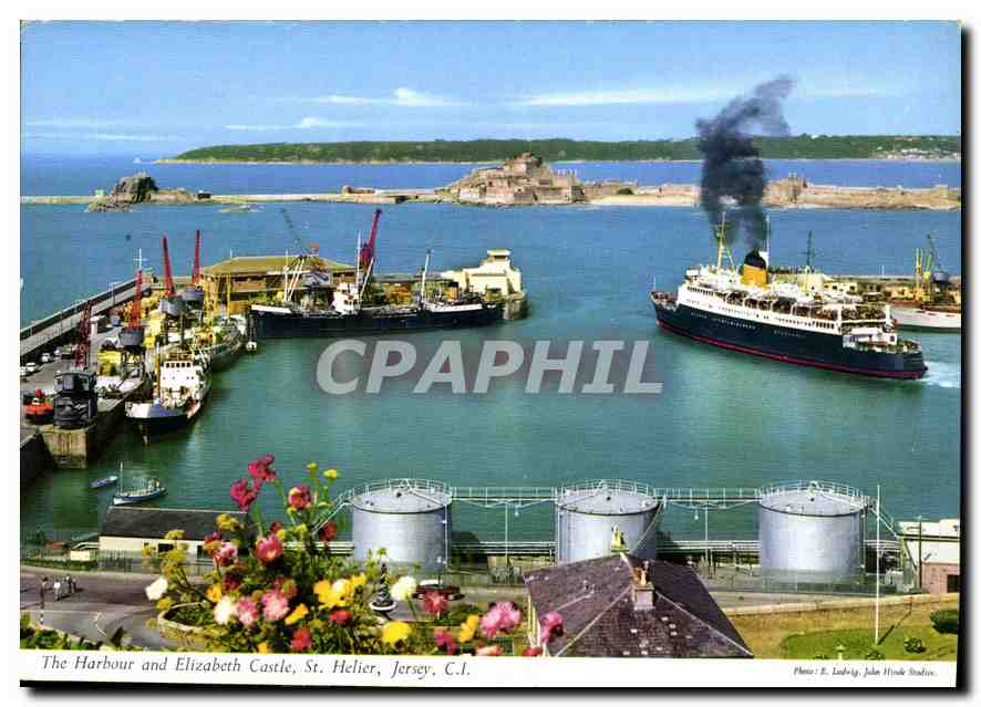 CPM The Harbour and Elizabeth Castle St Helier Jersey 