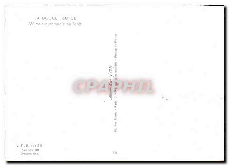 CPM La Douce France Melodie automnale en foret  — Back