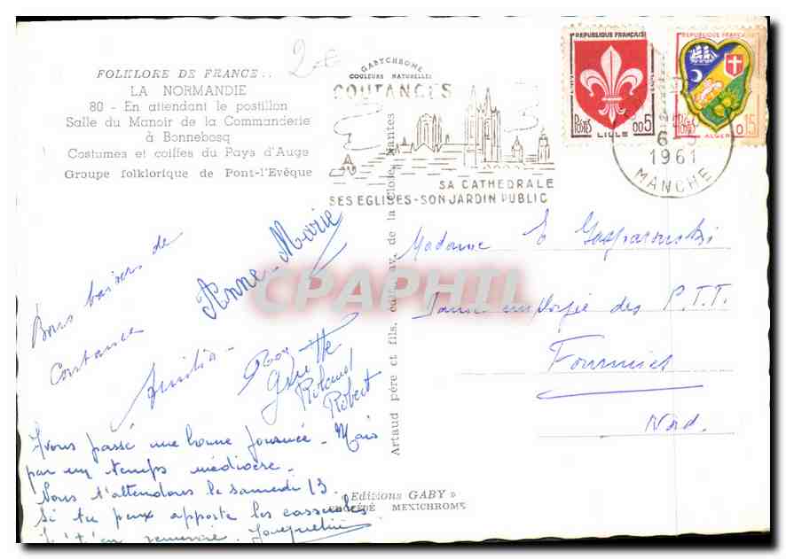 Folillore de France — La Normandie — Ediciones Gaby & Mexichrom — Reverso