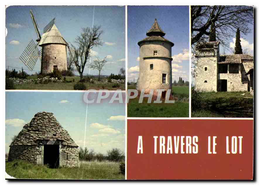 CPA A Travers le Lot Ancien Moulin Cieurac Pigeonnier a Lantemeau d'envol Lalbenque Type de Maison d