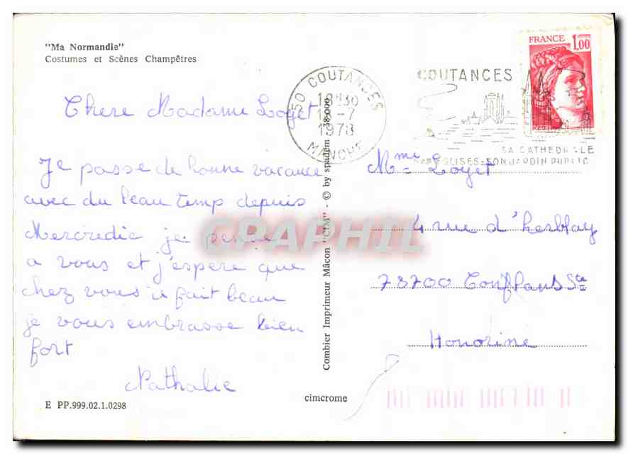 CPA Ma Normandie Costumes et Scenes Champetres  — Rückseite
