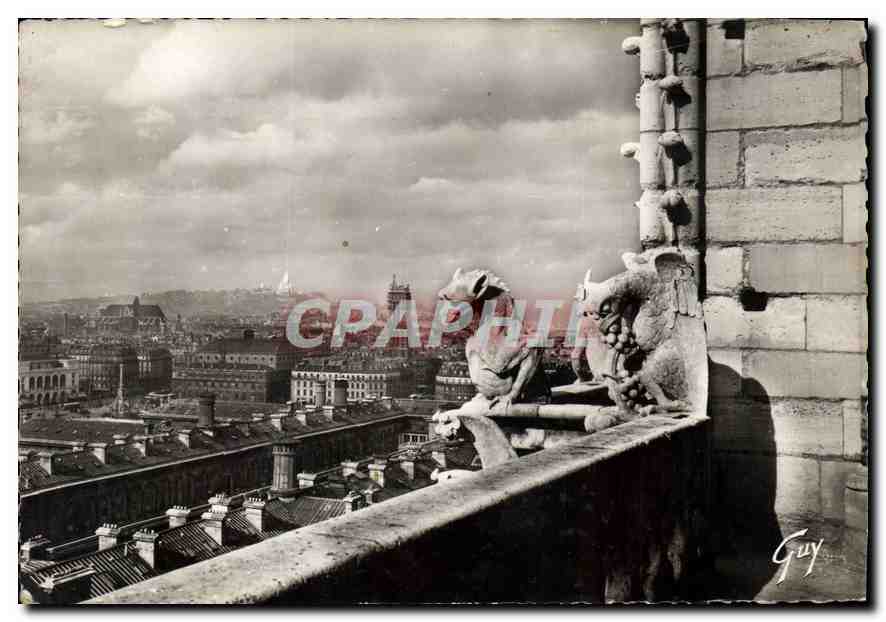 CPM Paris et ses Merveilles les Chimere de Notre Dame Panorama sur le Nord de Paris 