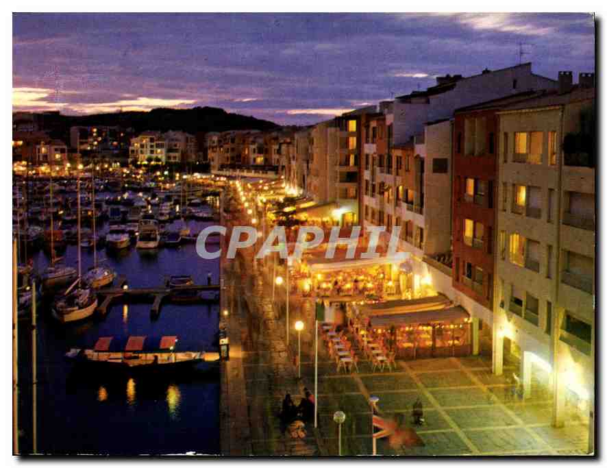 CPM Le Cap d'Agde Herault le Port la nuit 