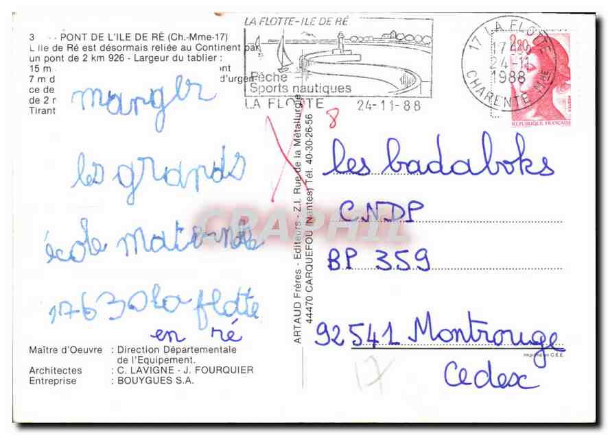 CPM Pont de l'Ile de re Ch Mme l'Ile de Re est desormais reliee au Continent par un pont  — Back