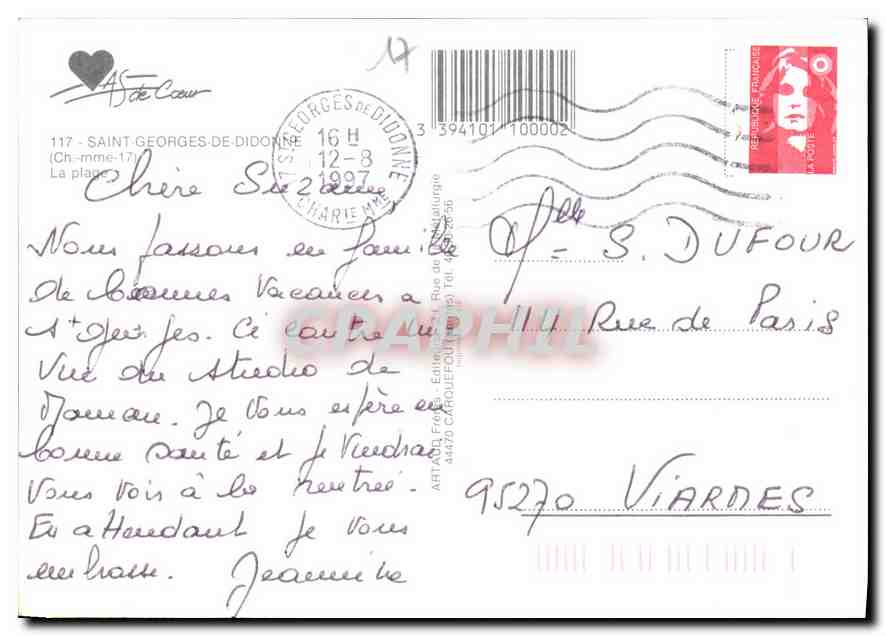 CPM Saint George de didonne Ch Mme la Plage  — Back