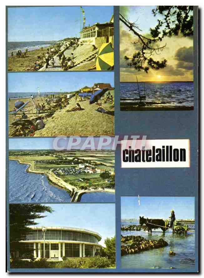 CPM Chatelaillon Charente Maritime la Plage les Boucholeurs et la Falaise le casino la cote les Bouc