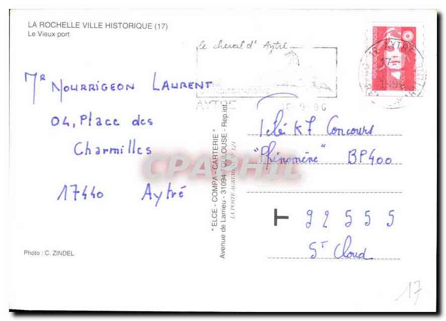 CPM La Rochelle Ville historique le Vieux Port  — Verso