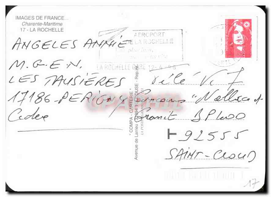 CPM Charente Maritime la Rochelle  — Rückseite
