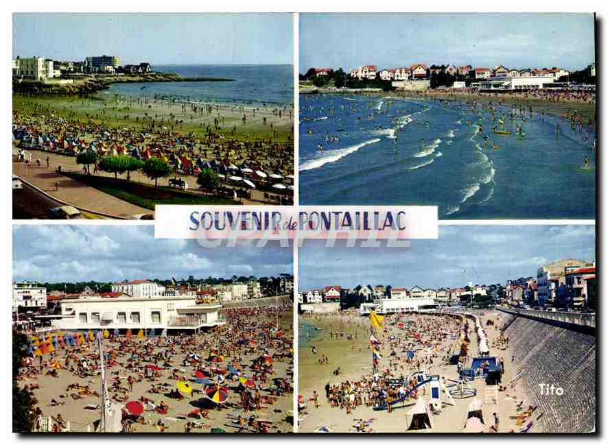 CPM Pontaillac Royan la Pointe Sud la Plage le Sporting Facade de la Plage 