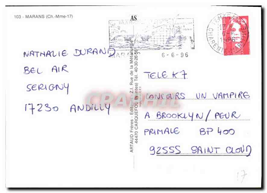 CPM Marans Ch Mme  — Rückseite