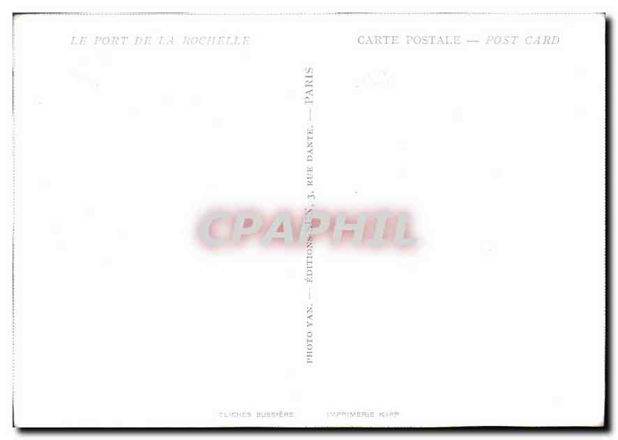 CPM Le Port de la Rochelle  — Verso