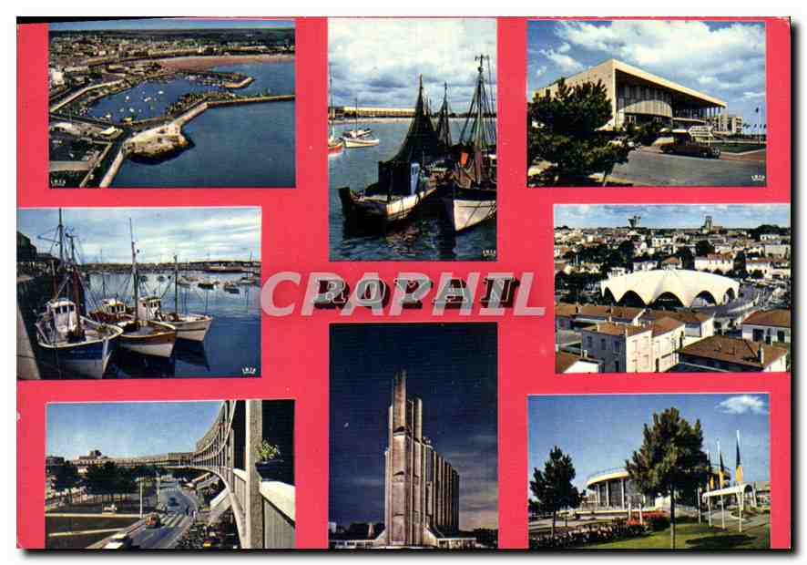 CPM Royan cote de Beaute la Plage le Port le Palais des congres le Marche le Fron de mer l'eglise No