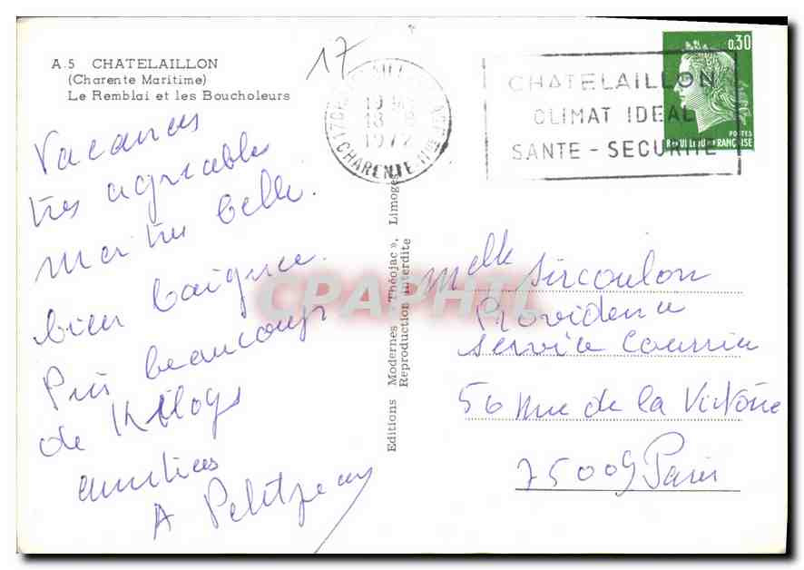 CPM Chatelaillon Charente Maritime le Remblai et les Baucholeurs  — Back