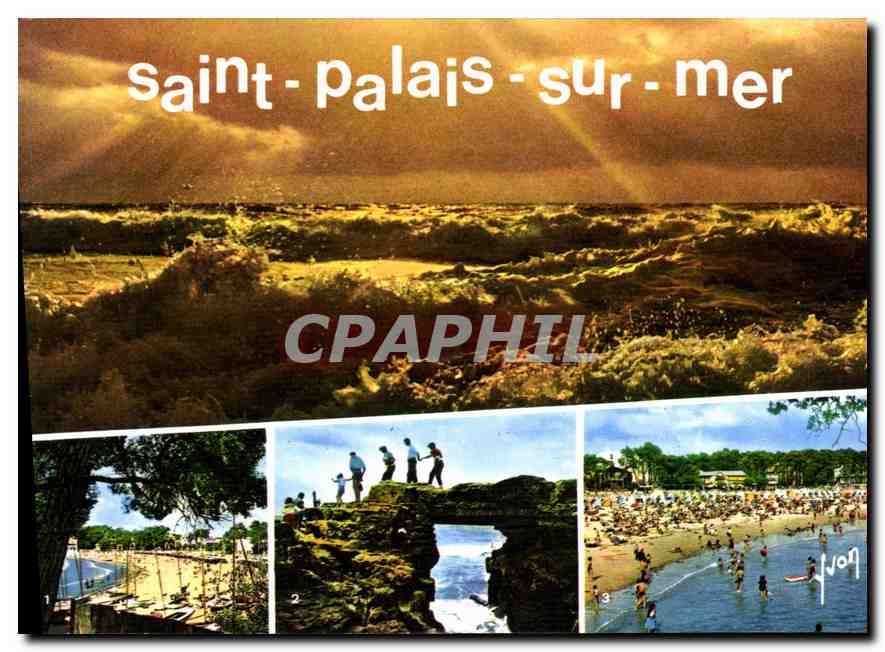 Saint-Palais-sur-Mer — vue panoramique et trois scènes — CPAPHIL