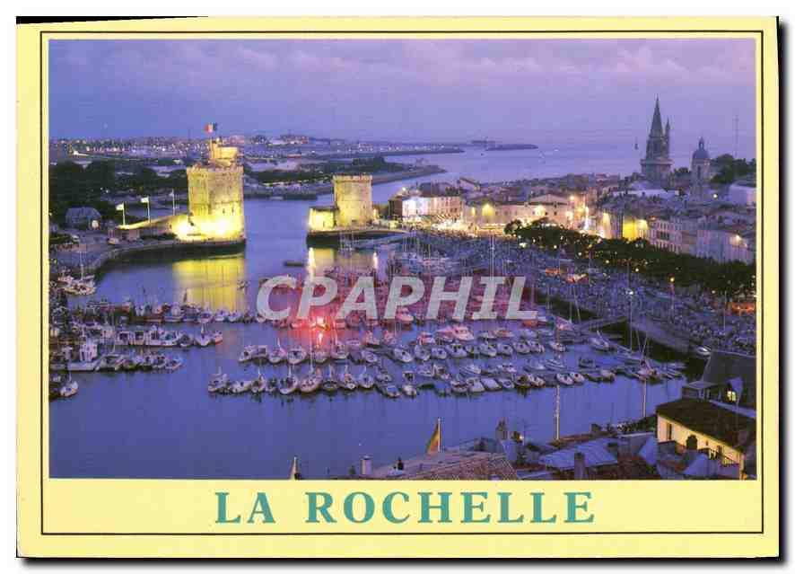 CPM Image de la Charente Maritime la rochelle le port et les Tours a la tombee de la nuit 