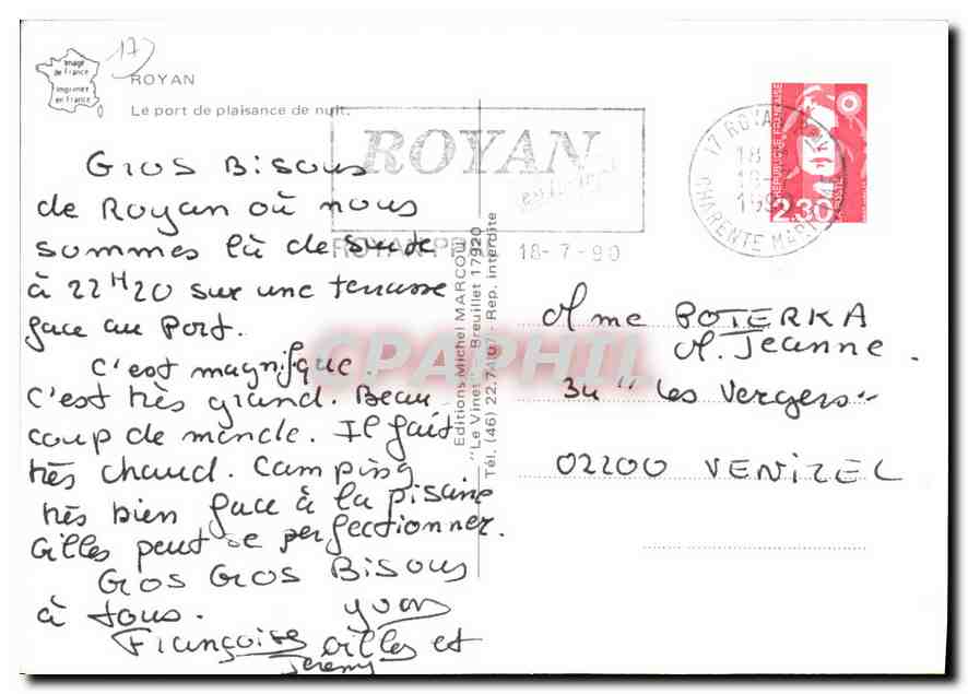 CPM Royan le Port de Plaisance de nuit  — Back