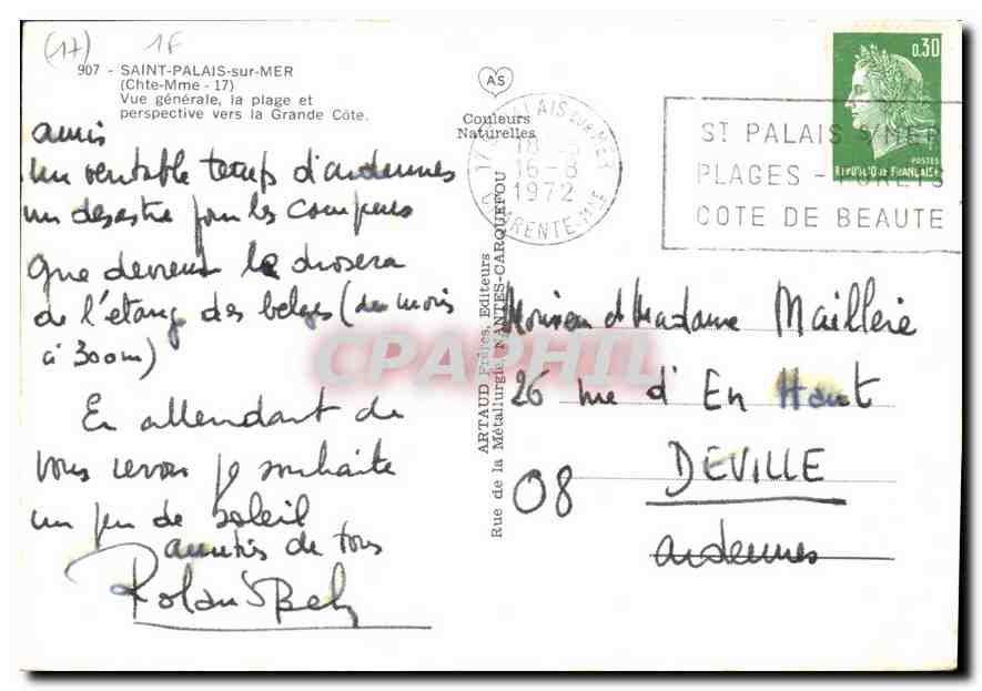 CPM Saint Palais sur Mer Chte Mme vue generale la plage et perspective vers la Grande Cote  — Back