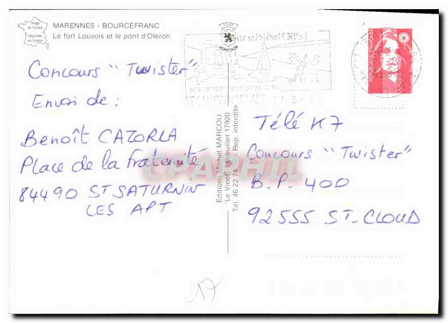 CPM Marennes Bourcefranc le fort Louvois et le Pont d'Oleron  — Back