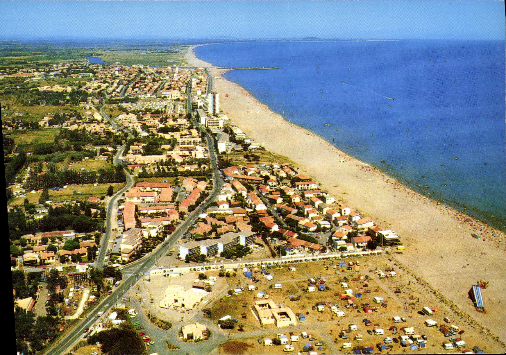 CPM Le Languedoc Touristique Valras Plage Herault vue aerienne 