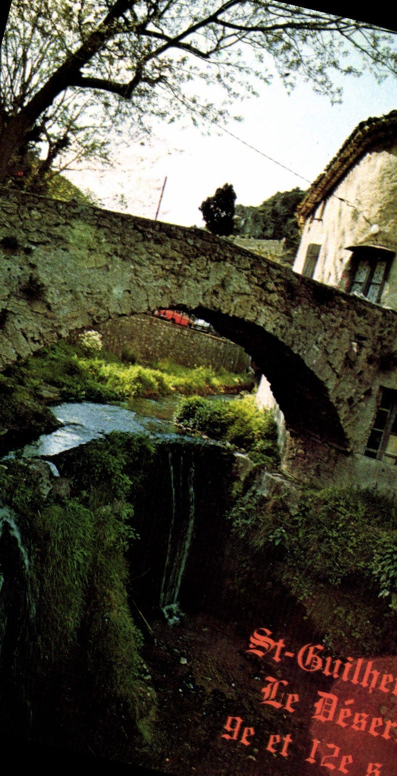 CPM St Guilhem le Desert IX et XII siecle a l'entree du Village Pont sur le Verdus 