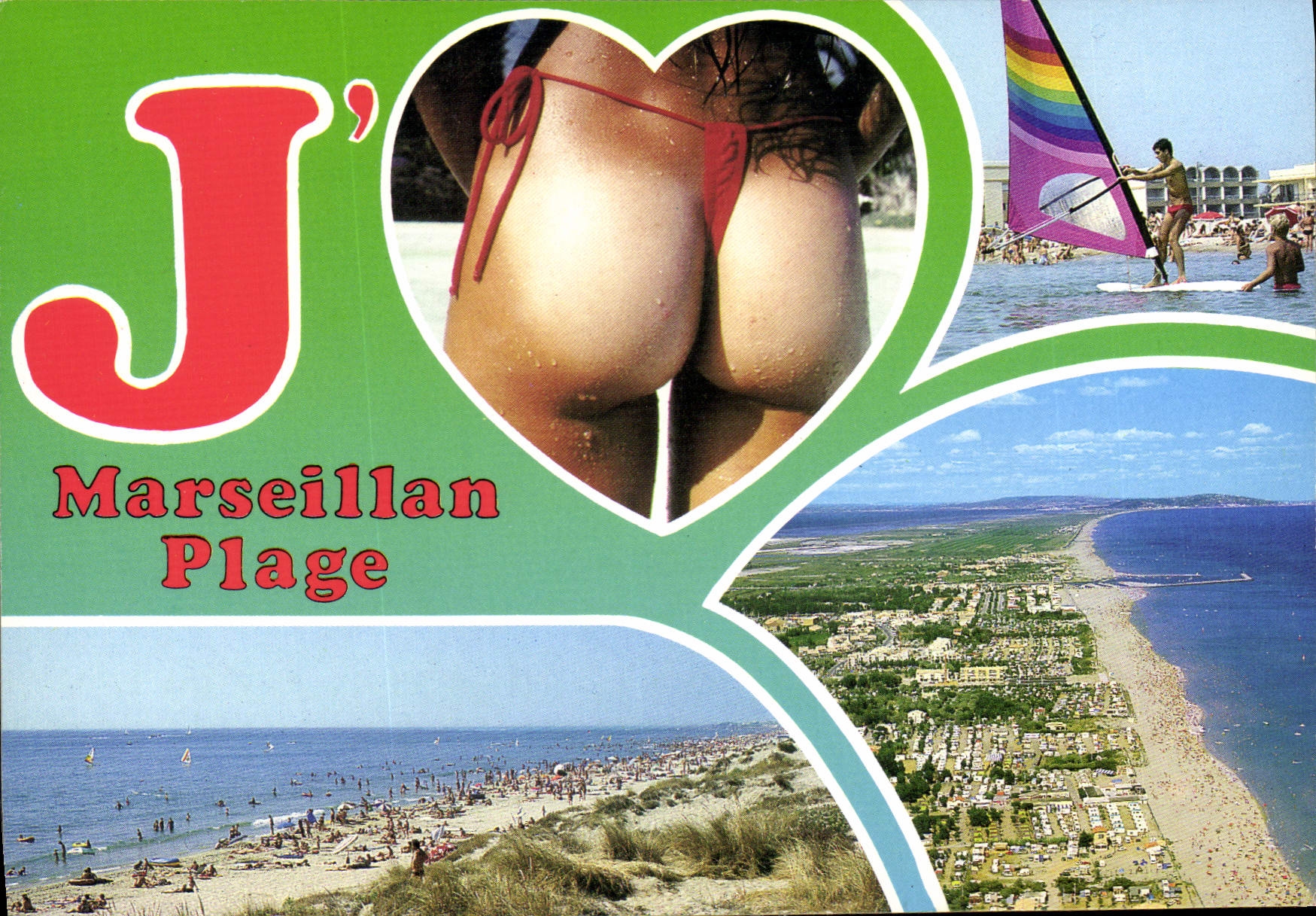 CPM En Parcourant la Cote Mediterraneenne Marseillan Plage Herault 