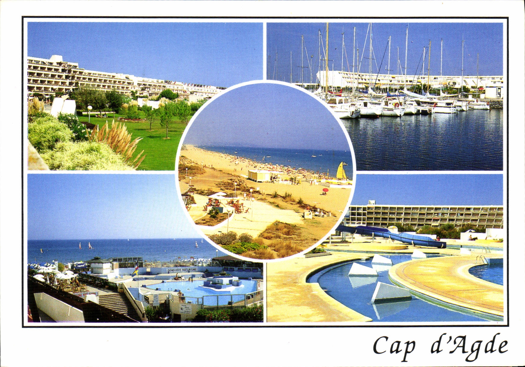 CPM Cap d'Agde herault le Centre Helio Marin Regards sur Port Nature Port Ambonne Helipolis et la Pl