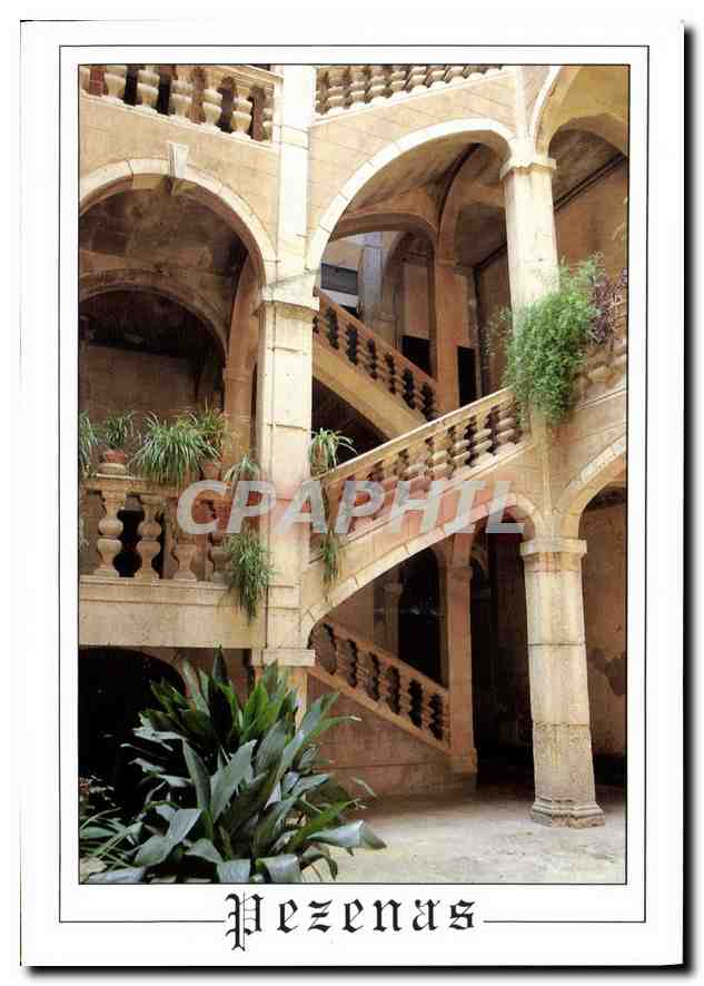 CPM Pezenas herault Ville d'Art Hotel de Grasset Escalier XVII siecle 