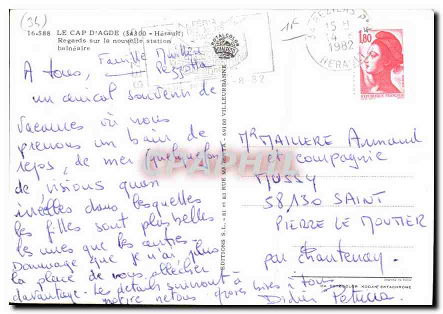 Le Cap d'Agde — vue panoramique — Éditions S.L. n°16.588 — Rückseite