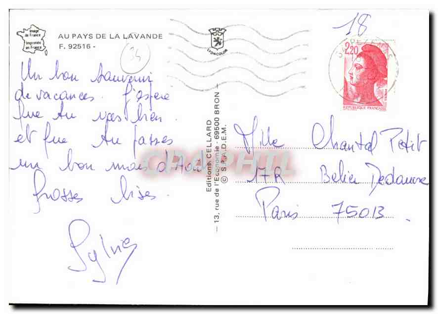 Pays de la Lavande — Château de L'Écrivain — Éditions Cellard Bron — Back