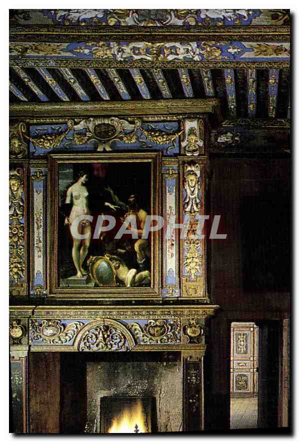 CPA Chateau de Cormatin bourgogne du Sud Chambre de Claude Phelypeaux marquise d'Huxelles plafond a 