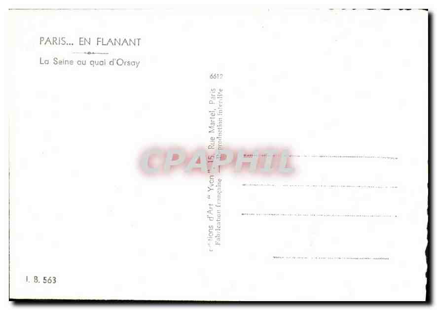 CPA Paris en flanant la Seine au quai d'Orsay  — Rückseite