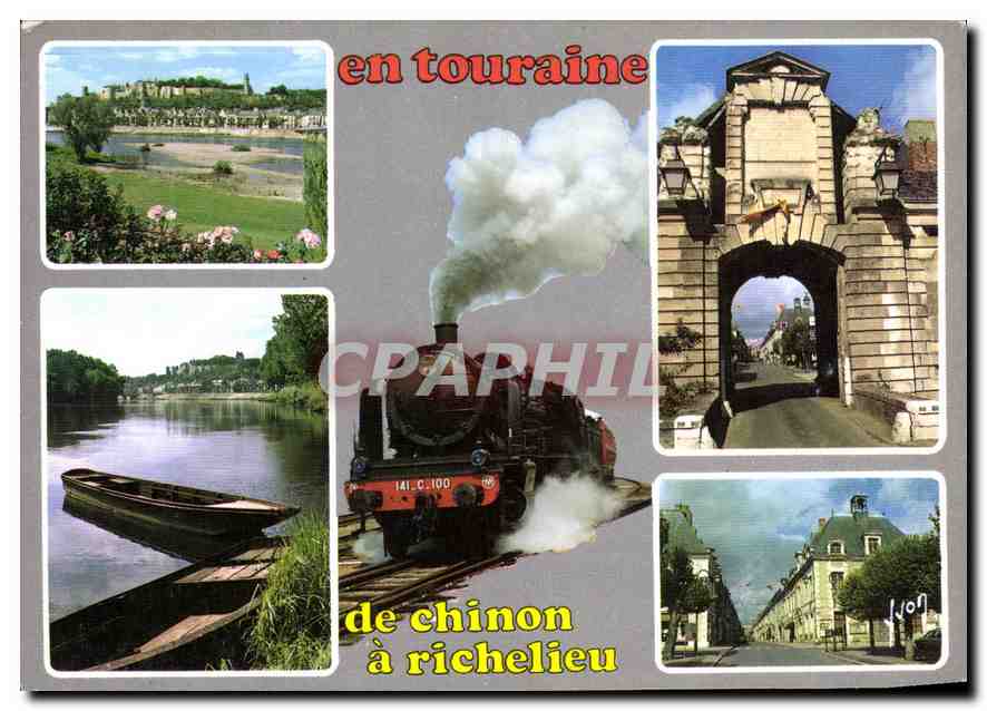 CPA Couleurs et lumiere de France en Touraine de Chinon a Richelieu Indre et Loire Chinon vue genera