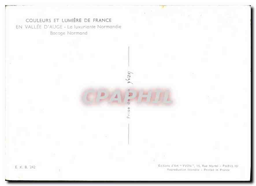 CPM Couleurs et lumiere de France en Vallee d'Auge la luxuriante Normandie Barage Normand  — Rückseite