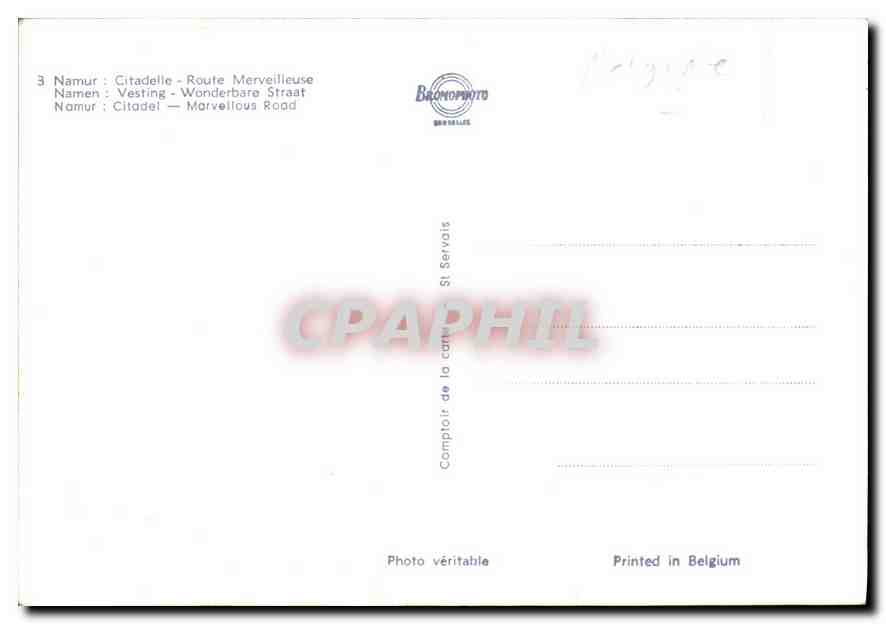 CPA Namur Citadelle Route Merveilleuse  — Rückseite
