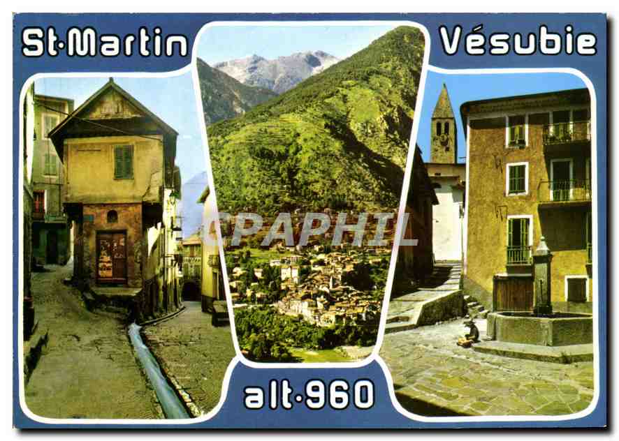 St-Martin-Vésubie — vue panoramique et ruelles — éditeur inconnu, n° de série non visible