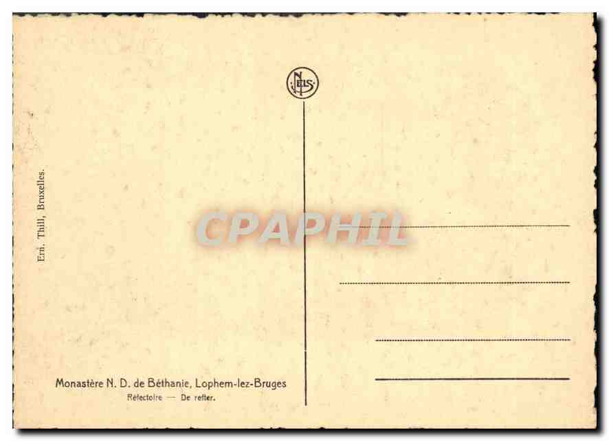 CPM Monastere N D de Bethanie Lophem lez Bruges Refectoire  — Rückseite