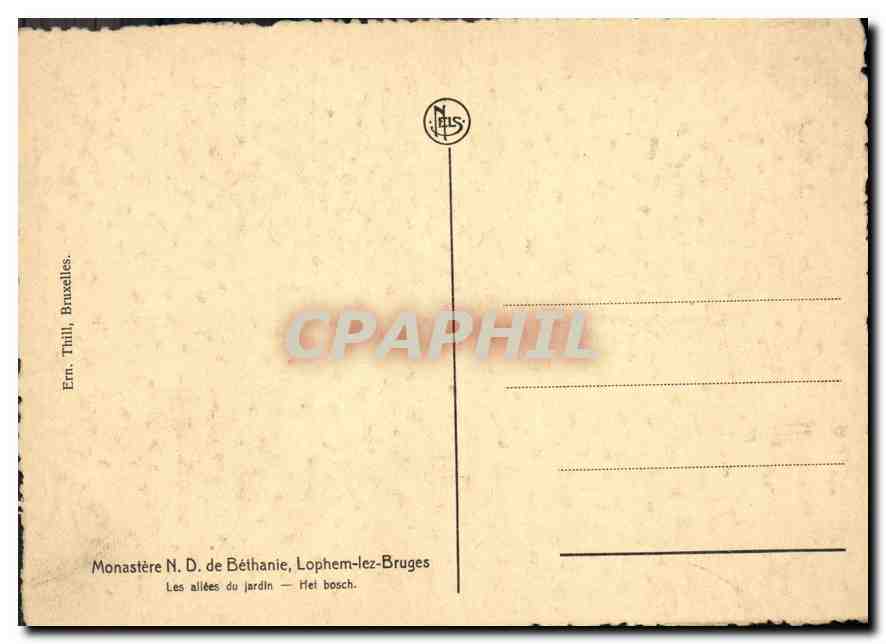 CPM Monastere N D de Bethanie Lophem lez Bruges les allees du jardin  — Rückseite