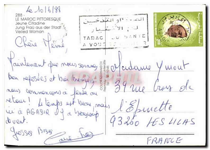 CPM Le Maroc Pittoresque Jeune Citadine  — Rückseite