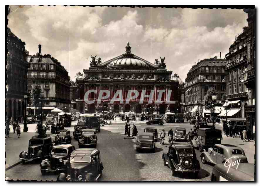 CPM Paris et ses Merveilles la Place 1854 et le Theatre 1862 1875 de l'Opera Automobile Traction