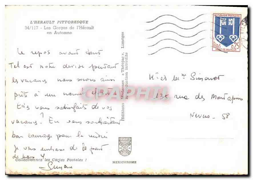 Les Gorges de l'Hérault — Automne — Éditions Médiagrammes & Théodolac, n°34/117 — Back