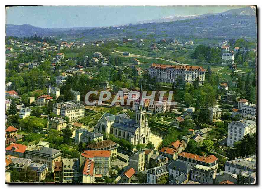 CPM Aix les Bains vue aerienne quartier de l'Eglise Notre Dame Residence Mirabeau 