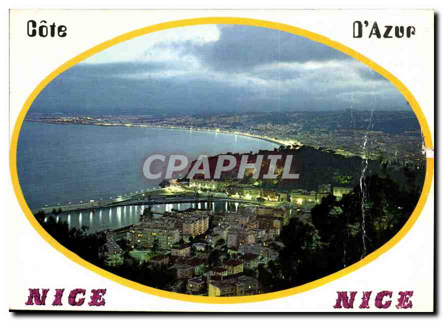 CPM Cote d'Azur Panorama nocturne vu du Monr Alban 