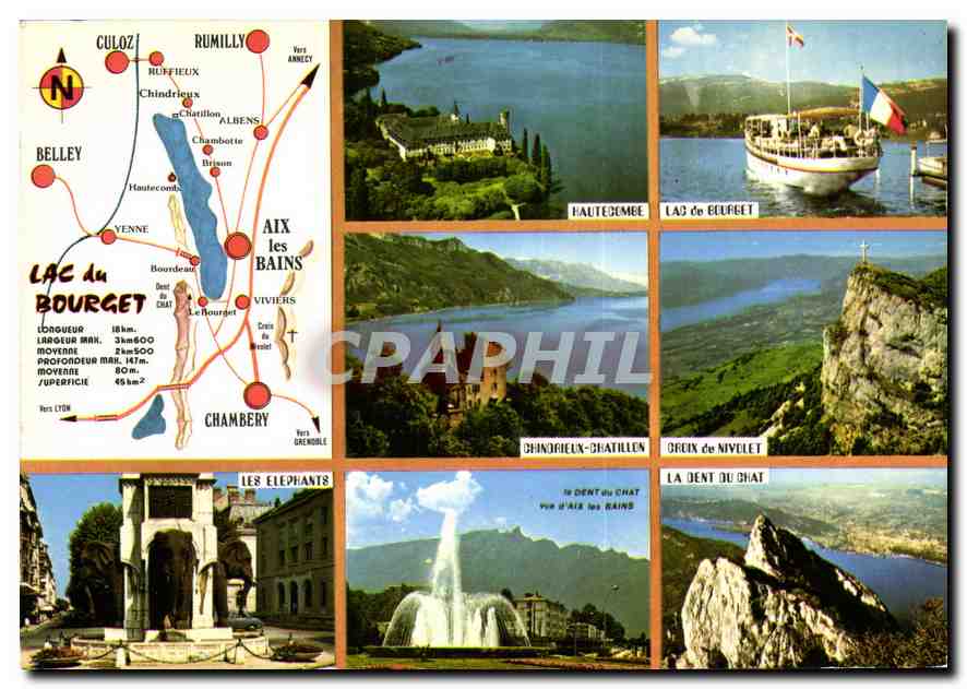 CPM Le Lac du Bourget Savoie Hautecombe Lac de Bourget Les elephants