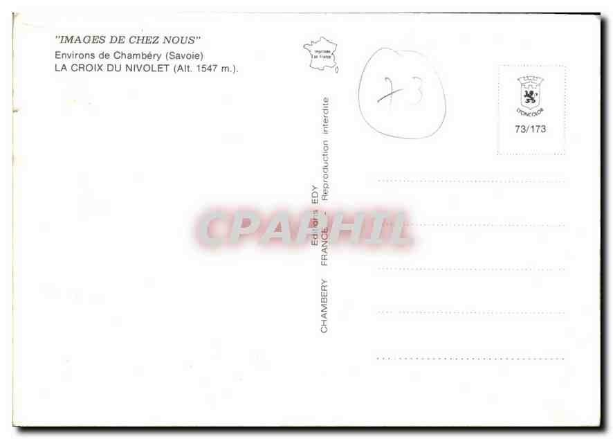 CPM Images de Chez Nous Environs de Chambery Savoie la Croix du Nivolet  — Rückseite
