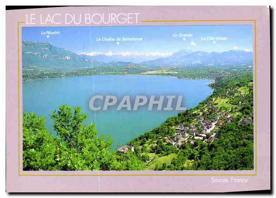 CPM Le Lac de Bourget Savoie Bourdeau le Bourget du Lac et la Combe vers Chambery 
