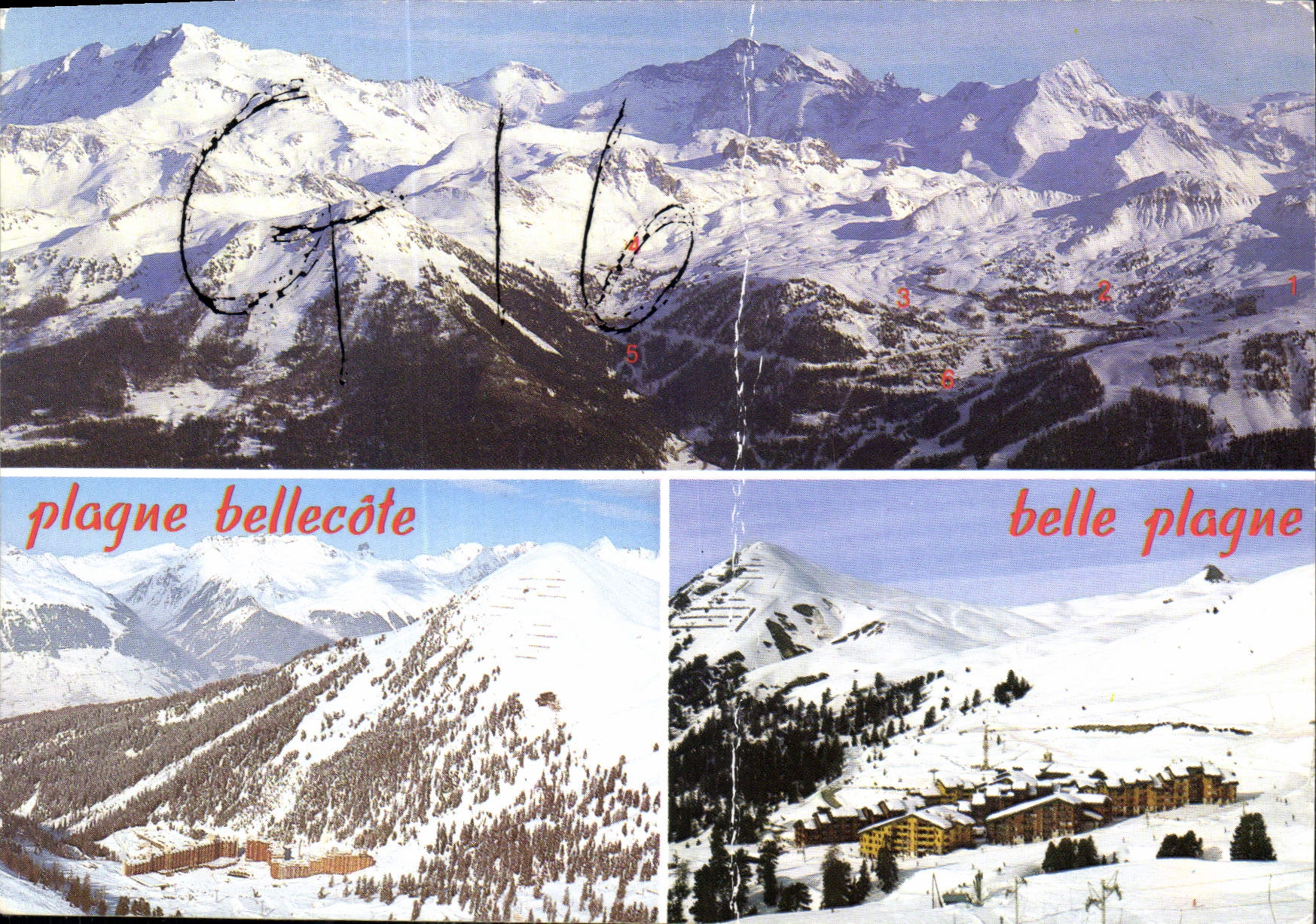 La Plagne — vue panoramique des stations et des pistes — Éditions France Images